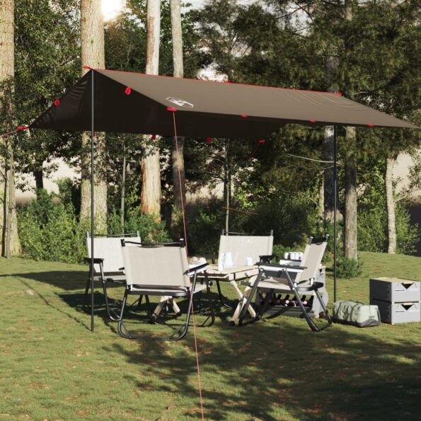 vidaXL Kempingová plachta hnedá 366x306 cm vodotesná – Obrázok 3