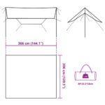 vidaXL Kempingová plachta hnedá 366x306 cm vodotesná – Obrázok 12