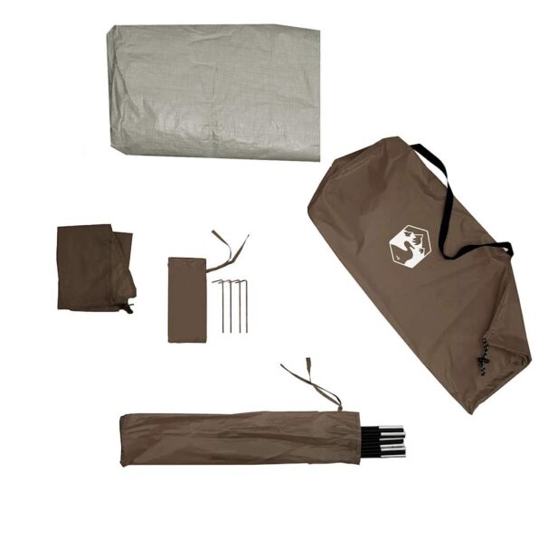 vidaXL Kempingový stan, kupola, 4 osoby, hnedý, vodoodolný – Obrázok 12