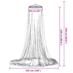 vidaXL Moskytiéra na posteľ 220 sieťovina biela 56x56x220 cm – Obrázok 6