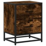 vidaXL Nočný stolík dymový dub 40x31x50 cm kompozitné drevo – Obrázok 2