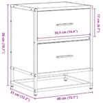 vidaXL Nočný stolík dymový dub 40x31x50 cm kompozitné drevo – Obrázok 12