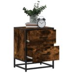 vidaXL Nočný stolík dymový dub 40x31x50 cm kompozitné drevo – Obrázok 4