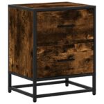 vidaXL Nočný stolík dymový dub 40x31x50 cm kompozitné drevo – Obrázok 6