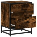 vidaXL Nočný stolík dymový dub 40x31x50 cm kompozitné drevo – Obrázok 9