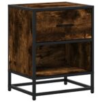 vidaXL Nočný stolík dymový dub 40x31x50 cm kompozitné drevo – Obrázok 2