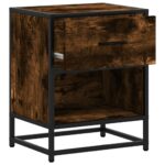 vidaXL Nočný stolík dymový dub 40x31x50 cm kompozitné drevo – Obrázok 8