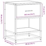 vidaXL Nočný stolík dymový dub 40x31x50 cm kompozitné drevo – Obrázok 11