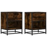 vidaXL Nočné stolíky 2 ks dymový dub 40x31x50 cm kompozitné drevo – Obrázok 2