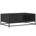 vidaXL Konferenčný stolík, čierny 90x57x35 cm, kompozitné drevo+kov – Obrázok 2