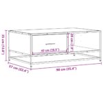 vidaXL Konferenčný stolík, čierny 90x57x35 cm, kompozitné drevo+kov – Obrázok 12