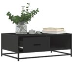 vidaXL Konferenčný stolík, čierny 90x57x35 cm, kompozitné drevo+kov – Obrázok 4