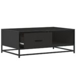 vidaXL Konferenčný stolík, čierny 90x57x35 cm, kompozitné drevo+kov – Obrázok 8