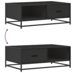 vidaXL Konferenčný stolík, čierny 90x57x35 cm, kompozitné drevo+kov – Obrázok 9