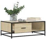 vidaXL Konferenčný stolík dub sonoma 90x57x35 cm kompozit. drevo a kov – Obrázok 4