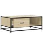 vidaXL Konferenčný stolík dub sonoma 90x57x35 cm kompozit. drevo a kov – Obrázok 8