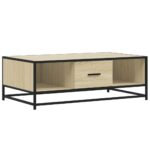 vidaXL Konferenčný stolík dub sonoma 100x57x35 cm kompozit.drevo a kov – Obrázok 2