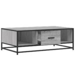 vidaXL Konferenčný stolík sivý sonoma 100x57x35cm kompozit.drevo a kov – Obrázok 8