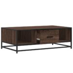 vidaXL Konferenčný stolík hnedý dub 100x57x35 cm kompozit. drevo a kov – Obrázok 8