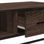 vidaXL Konferenčný stolík hnedý dub 100x57x35 cm kompozit. drevo a kov – Obrázok 9