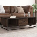 vidaXL Konferenčný stolík hnedý dub 100x57x35 cm kompozit. drevo a kov