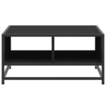 vidaXL Konferenčný stolík čierny 60,5x60,5x30cm kompozitné drevo a kov – Obrázok 5