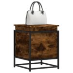 vidaXL Úložný box s vekom dymový dub 40x40x51,5 cm kompozitné drevo