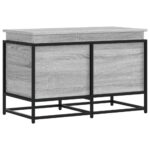 vidaXL Úložný box s vekom sivá sonoma 80x40x51,5 cm kompozitné drevo – Obrázok 6