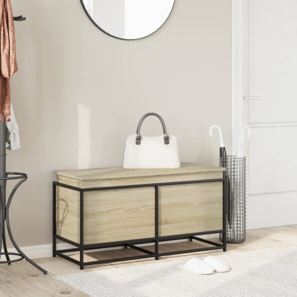 vidaXL Úložný box s vekom dub sonoma 100x40x51,5 cm kompozitné drevo – Obrázok 3