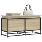 vidaXL Úložný box s vekom dub sonoma 100x40x51,5 cm kompozitné drevo