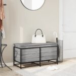 vidaXL Úložný box s vekom sivá sonoma 100x40x51,5 cm kompozitné drevo – Obrázok 3