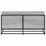 vidaXL Úložný box s vekom sivá sonoma 100x40x51,5 cm kompozitné drevo – Obrázok 4