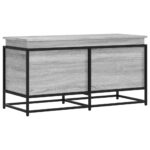 vidaXL Úložný box s vekom sivá sonoma 100x40x51,5 cm kompozitné drevo – Obrázok 6