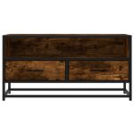 vidaXL TV skrinka dymový dub 80x34,5x40 cm kompozitné drevo a kov – Obrázok 4