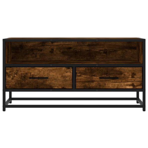 vidaXL TV skrinka dymový dub 80x34,5x40 cm kompozitné drevo a kov – Obrázok 4