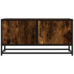 vidaXL TV skrinka dymový dub 80x34,5x40 cm kompozitné drevo a kov – Obrázok 4