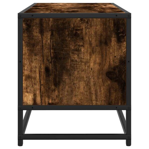 vidaXL TV skrinka dymový dub 80x34,5x40 cm kompozitné drevo a kov – Obrázok 5