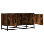 vidaXL TV skrinka dymový dub 80x34,5x40 cm kompozitné drevo a kov – Obrázok 7