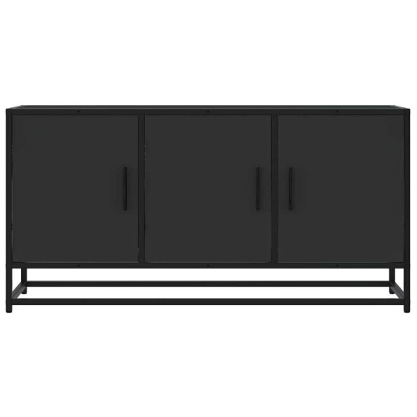vidaXL TV skrinka čierna 100x35x50 cm kompozitné drevo a kov – Obrázok 4