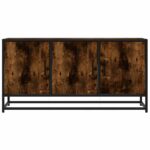 vidaXL TV skrinka dymový dub 100x35x50 cm kompozitné drevo a kov – Obrázok 4