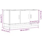 vidaXL TV skrinka hnedý dub 100x35x50 cm kompozitné drevo a kov – Obrázok 10
