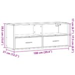 vidaXL TV skrinka dub sonoma 100x31x39,5 cm kompozitné drevo a kov – Obrázok 11