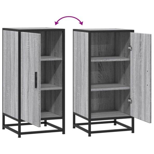 vidaXL Komoda sivá sonoma 35,5x35x76 cm kompozitné drevo a kov – Obrázok 8