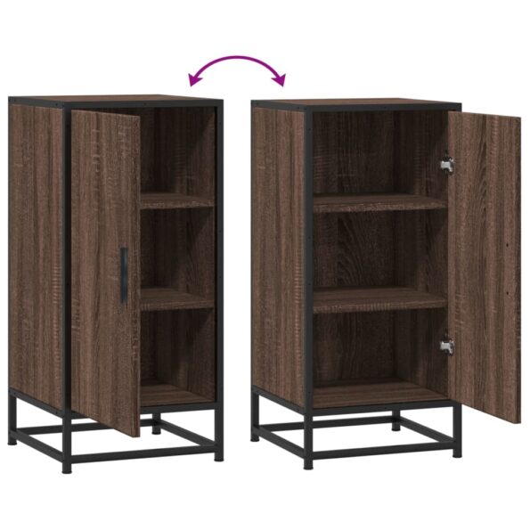 vidaXL Komoda hnedý dub 35,5x35x76 cm kompozitné drevo a kov – Obrázok 8