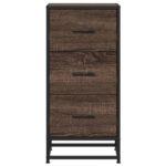 vidaXL Komoda hnedý dub 35,5x35x76 cm kompozitné drevo a kov – Obrázok 4