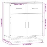 vidaXL Komoda hnedý dub 68x35x76 cm kompozitné drevo – Obrázok 10