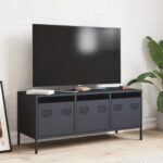vidaXL TV skrinka antracit 101,5x39x43,5 cm oceľ valcovaná za studena – Obrázok 3