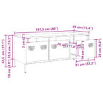 vidaXL TV skrinka antracit 101,5x39x43,5 cm oceľ valcovaná za studena – Obrázok 12