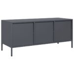 vidaXL TV skrinka antracit 101,5x39x43,5 cm oceľ valcovaná za studena – Obrázok 7