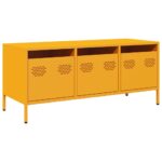 vidaXL TV skrinka horčicovožltá 101,5x39x43,5 cm oceľ – Obrázok 2